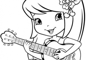 Pokoloruj - Dziewczynka z gitarą